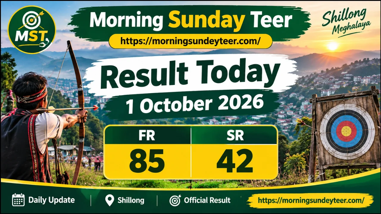 Morning Sunday Teer Result 1 October 2026 – Shillong FR 85 SR 42